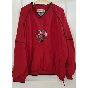 Vintage Maryland Terrapins Windbreaker Jacket Mens XL Red Pullover Logo Pockets